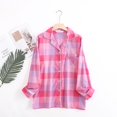 thumbnail image 3 of Womens Pajama Sets 2 Piece Cotton Plaid Pjs Long Sleeve Sleepwear Christmas Button Down Lounge Set, 3 of 9