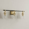 thumbnail image 3 of Cassell Collection Three-Light Vintage Brass Matte Black Luxe Industrial Bath & Vanity Light, 3 of 4