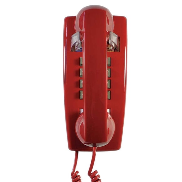 Teléfono Cortelco 255447-VBA-20MD con Cable Rojo para Hospitalidad