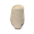 thumbnail image 2 of BLISSFUL STEP Open Toe Espadrille Wedge Heel Platform Slide Sandal for Women Beige 8.5, 2 of 7