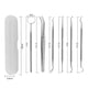 thumbnail image 3 of 6pcs Stainless Steel Dental Tools Kit With Case Dental Mirror Pick Teeth Scraper Cleaner Plaque Tartar Remover Oral Care Dentist Tools, 3 of 5