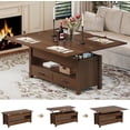 thumbnail image 1 of CazToi Table Basse de 40 Pouces à Plateau Relevable, Multifonction, Convertible en Table de Salle à Manger avec Tiroirs et Rangement Caché, 1 of 8