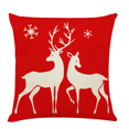 thumbnail image 2 of Funda de almohada de terciopelo rojo Sincero Navidad estampado de ciervos de Santa 18 x 18 pulgadas, 2 of 6