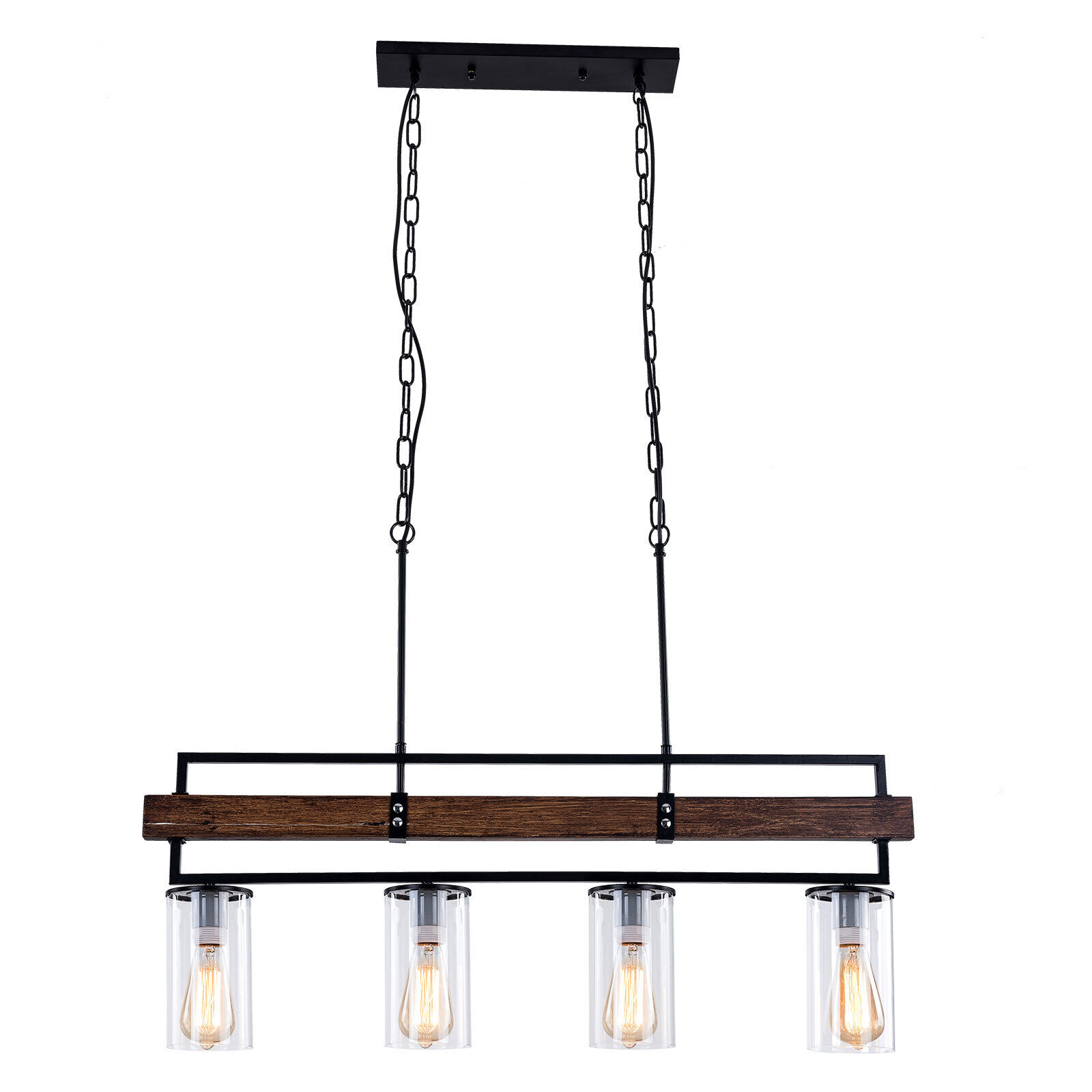 OUKANING Farmhouse Chandelier 4Light Kitchen Island Pendant Light Height Adjustable Hanging