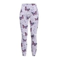 thumbnail image 5 of Renewold Butterfly Leaf Violet Pockets Yoga Leggings for Women Athletic Yoga Pants High Waist Scrunch Butt Lifting Printed Ankle Pants Casual Leggings 4 Way Stretch, 3XL, 5 of 8
