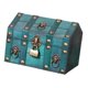 thumbnail image 2 of Cofre del tesoro pirata con tapa abatible y caja de madera codificada. Verde, 2 of 9