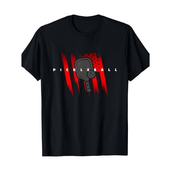 Men's Patriotic American Flag Pickleball Graphic T-Shirt