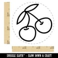 thumbnail image 2 of Pair of Cherries Outlined Self-Inking Rubber Stamp Ink Stamper - Pink Ink - Small 3/4 Inch, 2 of 7