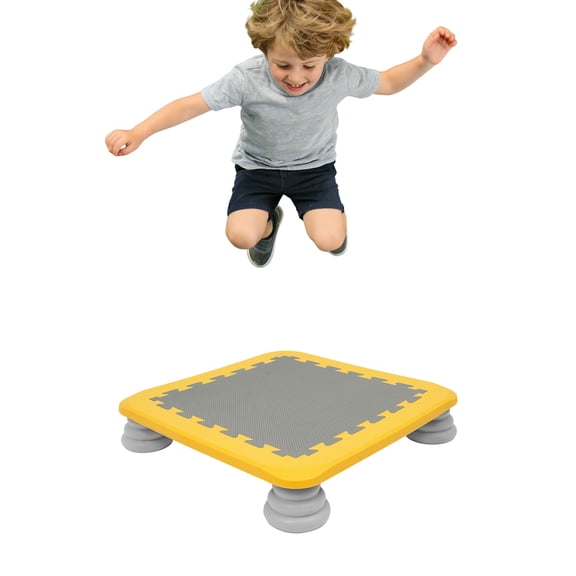 LUGBING Square Mini Kids Trampoline 25.59in Indoor Outdoor Balance Bounce Toy for Ages 3 , Space Saving Rebounder