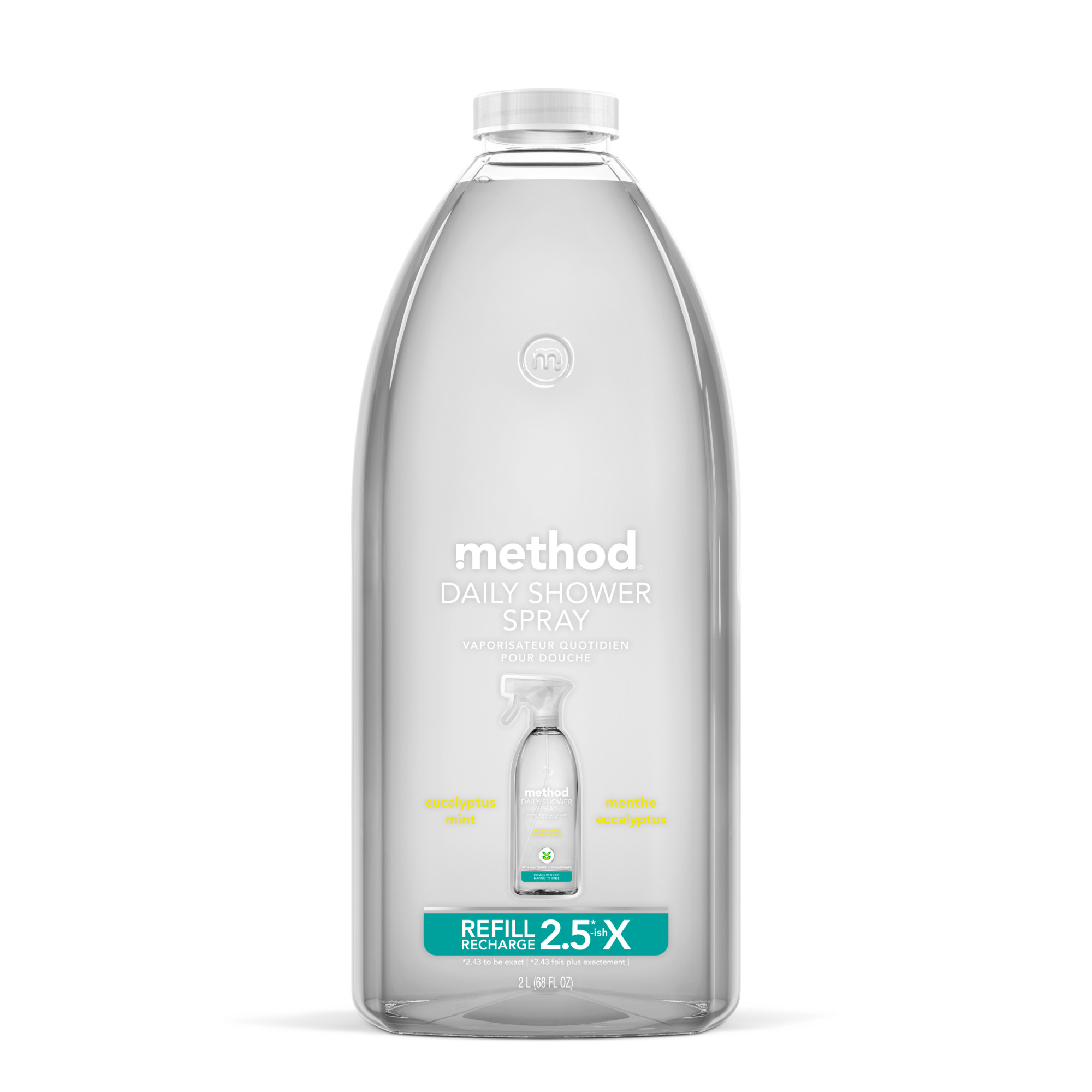 Method Daily Shower Spray Cleaner Refill, Eucalyptus Mint, 68 fl oz