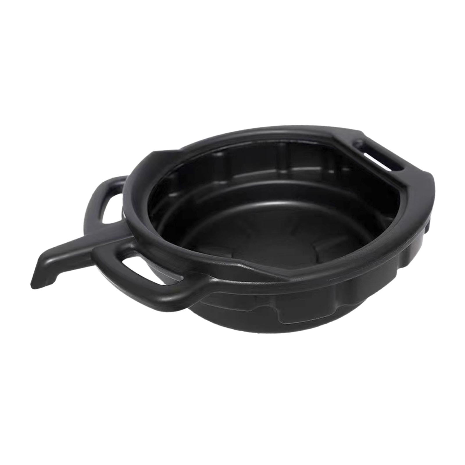 Dickly Oil Change Drain Pan Black Heavy Duty Lightweight Pan 10L