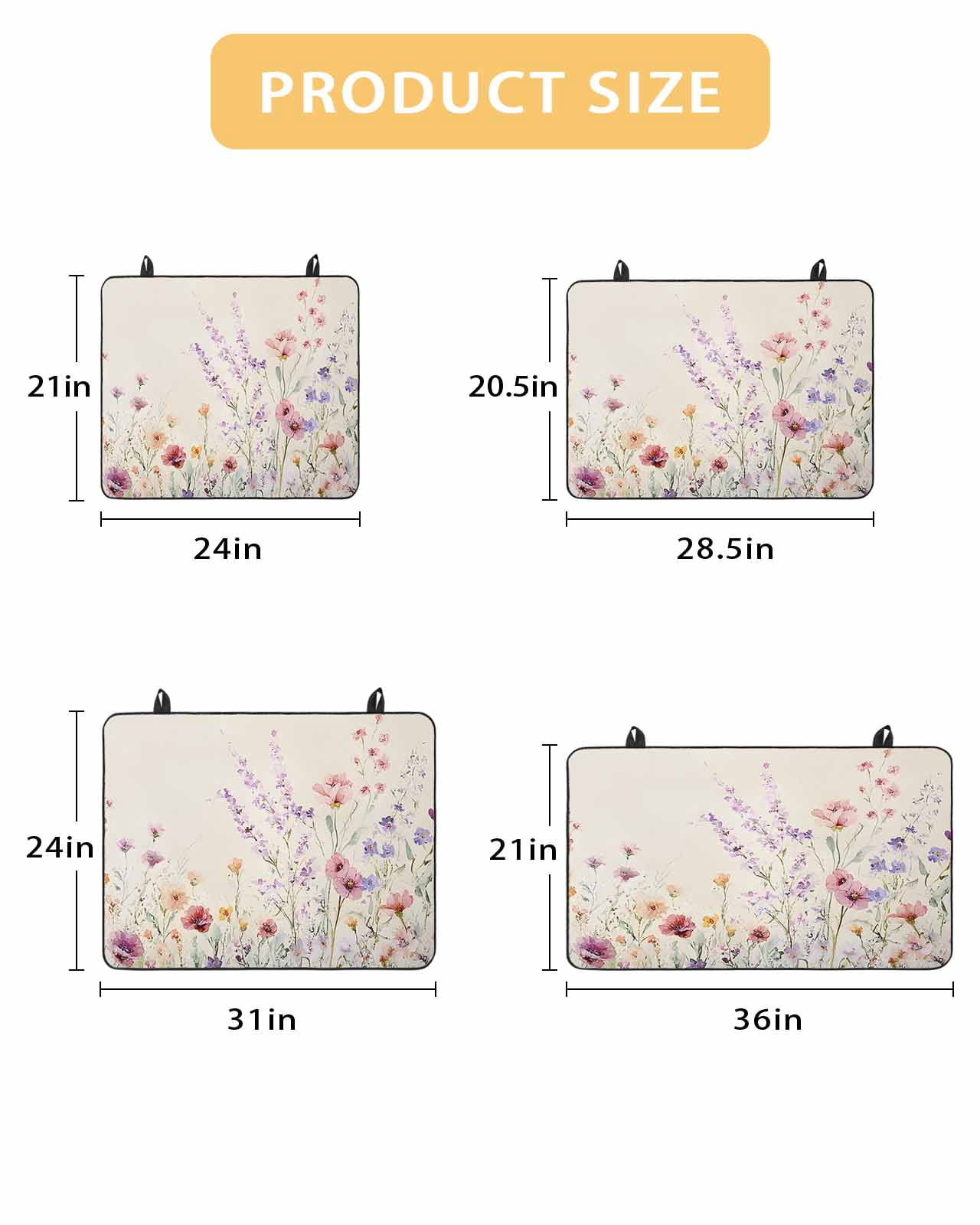 nqOlkjepod Large Induction Cooktop Protector Mat 36"x21", Spring Flowers Stove Top Covers for Electric Stove, Vintage Farmhouse Floral Decorative Stove Burner Cover Mats, Glass Top Stove Cover