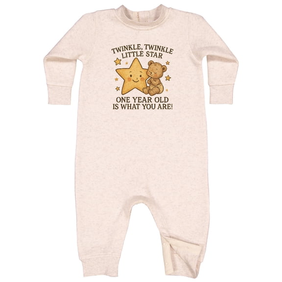Inktastic Twinkle Twinkle Little Star One Year Old Birthday Baby Fleece Romper