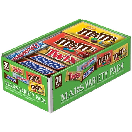 M&M's, Snickers, Twix & 3 Musketeers Variety Pack Caramel Milk Chocolate Candy Bars - 30 Bars
