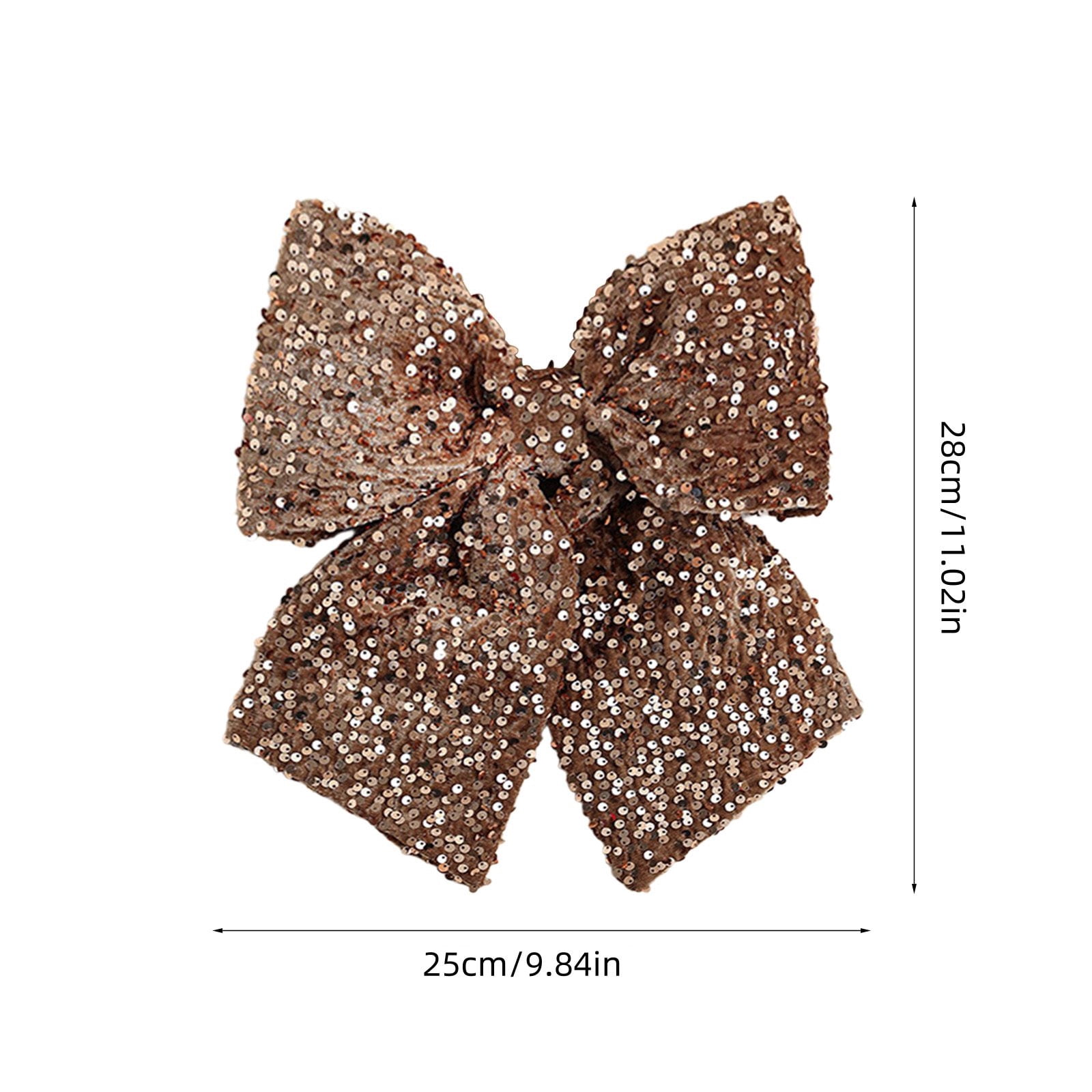 Christmas Bow 11x10 Inches Premium Velvet Ribbon with Sequins Glitter Decoration for Christmas Tree Wedding Gift Box Party Decor Multiple Size Options Available