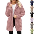 thumbnail image 1 of Yuyuzo Cardigans for Women Sherpa Fuzzy Open Front Fleece Hooded Jackets Winter Warm Outwear Soft Coats, 1 of 6
