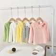 thumbnail image 3 of Baby Girl Long Sleeve Striped Solid Bowknot Design T-Shirts, 3 of 4