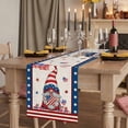 thumbnail image 2 of Table Runners 120 Inches Long Dress Scarves, Independence Day Farmhouse Coffee/Dining/Kitchen Table Runner for Living Room, US Flag Gnomes Star Striped Burlap 13x120 Inch, 2 of 9