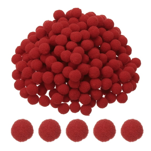 0.4inch Pom Poms for Crafts, 500pcs Pompoms for Crafts Puff Balls Bulk Fuzzy Balls for Hats Christmas Art DIY, Red
