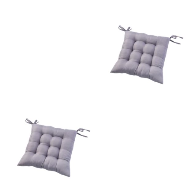 Toystoory Fijado a sillas Cojín para silla - Estabilidad y sin mazas deslizantes Poliéster Comedor Jardín Oficina Gris 40x40 2Conjunto