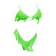 thumbnail image 2 of Conjunto de Bikini envolvente de piezas de brasileño sólido de corte alto con borla cuello en V acolchado ropa de playa Verde M, 2 of 5
