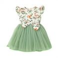 thumbnail image 1 of Robe Ligne A à Manches Volantes pour Filles Tout-Petits Imprimée Mode Nœud Tulle Tutu pour 1-20 Ans, 1 of 3