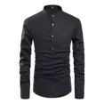 thumbnail image 3 of Camisa Cuello Mao Manta Hombre Casual Slim Fit Manga Larga, 3 of 4