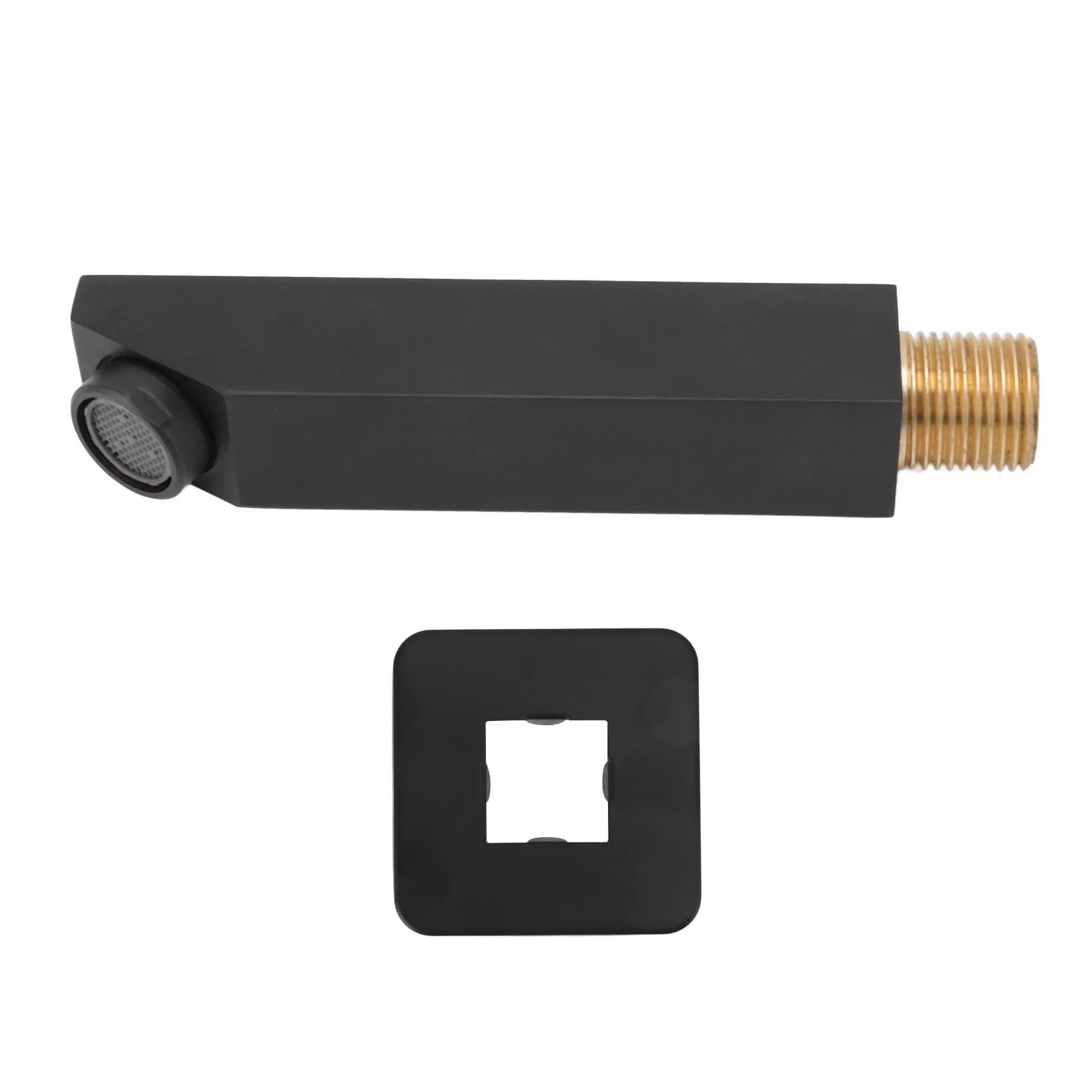 Nieyigj Matte Black Copper Concealed Bathtub Faucet Spout G1/2 Seamless Wall Mounted Bathroom Tub Fixture Water Outlet Accessories with Baffle 8.66 Inches Length