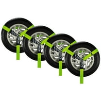 VULCAN Wheel Dolly Tire Harness, O-Ring, 2 inch x 96 inch, 4 Pack, High-Viz, 3300 Lbs SWL, Straps Only