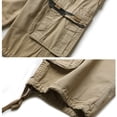 thumbnail image 6 of Men's Capri Long Twill Cargo Shorts Below Knee 13 Inches Cotton Relaxed Fit Casual Multi-Pocket Size 30-40 Khaki, 6 of 9