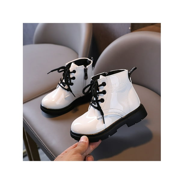 Kids white 2025 combat boots