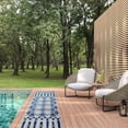 thumbnail image 4 of Leick Home Cusp Runner Gray with Blue Indoor/Outdoor Area Rugs, 2' x 8', 4 of 18