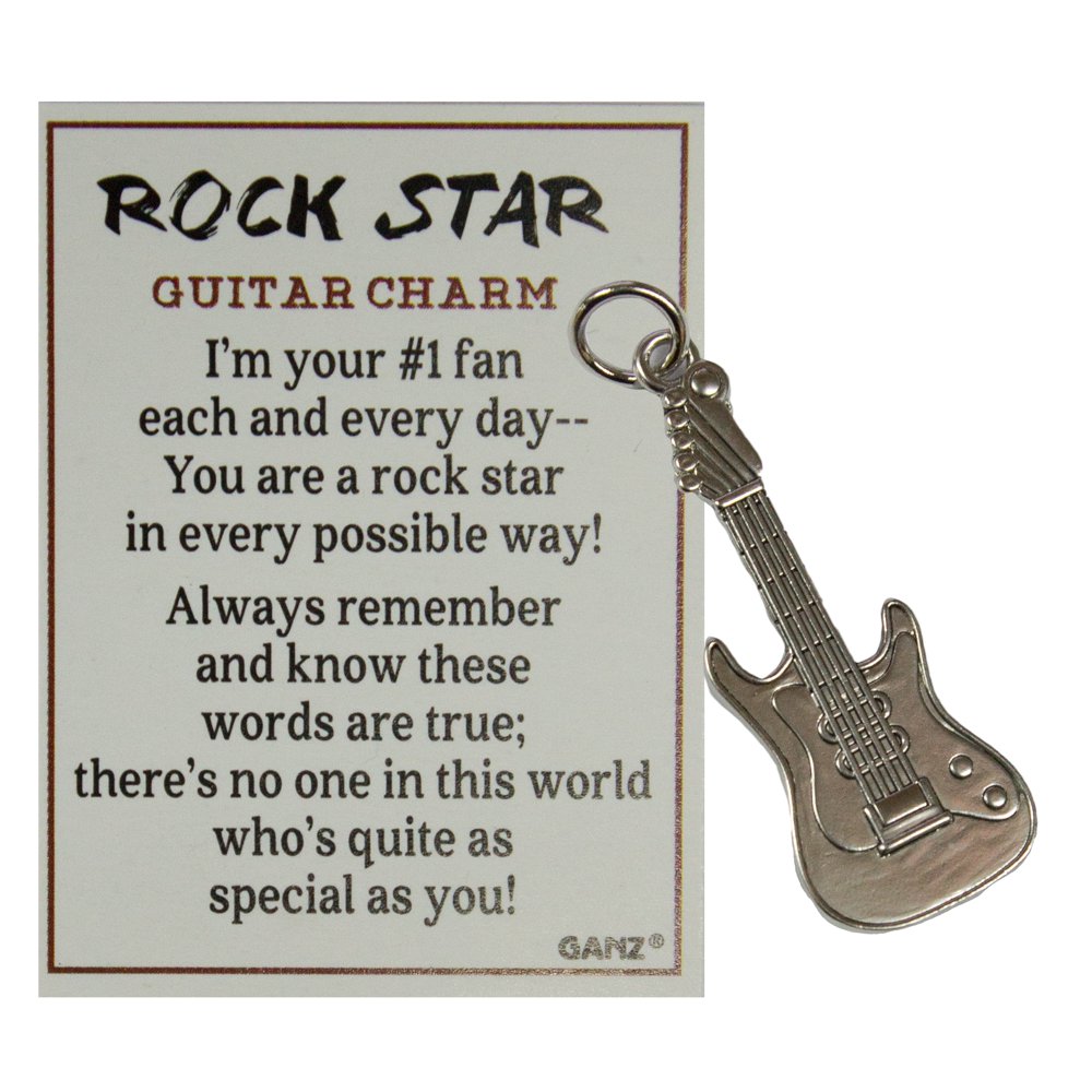 Ganz Rock Star Zinc Guitar Pocket Charm w/ Story Card by Ganz