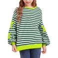 thumbnail image 2 of Toddler Girls Cute Tops Children Fashion Cute Printed Crew Neck Hoodless Long Sleeve Sweatshirt Top Size 3-4T ,Green, 2 of 4