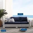 thumbnail image 5 of Lounge Sofa, Sunbrella, Rattan, Wicker, Light Grey Gray Blue Navy, Modern Contemporary Urban Design, Outdoor Patio Balcony Cafe Bistro Garden Furniture Hotel Hospitality, 5 of 9