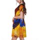 thumbnail image 2 of Easygdp Colorful Rooster para Vestido Transpirable de Mujer, Vestido Suelto de Manga Corta con Pliegues y Bolsillos para el Verano, 2 of 6