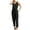 Black, variant on Womens Cotton Linen Jumpsuits Wrap V Neck Sleeveless Onesie Summer Casual Loose Fitted Solid Rompers Jumpsuit