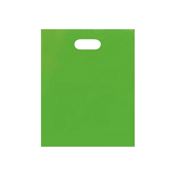 Medium Low Density Clearly Lime Merchandise Bags - 12”W x 15”H - Case of 1000- Durable Green Plastic Shopping Bags with Handles – Colorful Merchandise Bags – Retail Merchandise Bags with Handles