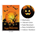 thumbnail image 3 of Halloween Garden Flag, Happy Halloween Pumpkin Witch Garden Decorations Outdoor, Burlap Double Sided Vertical Halloween Porch Decor, Halloween Yard Flag Signs 12.5 x 18 Inches, 3 of 7
