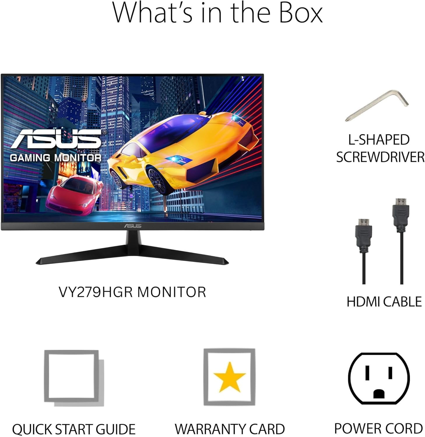 Moniteur de jeu ASUS VY279HGR Eye Care 27 pouces, 16:9 IPS FHD 1 500:1, 1 ms, 250 nits, 120 Hz