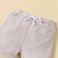 thumbnail image 4 of Summer Baby Boy Clothes Toddler Boys Summer Outfits Linen Short Sleeve Button Down Shorts Set Toddler Outfit White 3-4 Years, 4 of 6