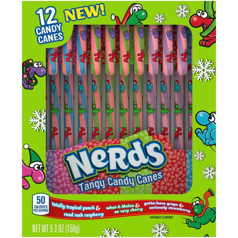 Nerds Holiday Candy Canes, Christmas Stocking Stuffers for Kids
