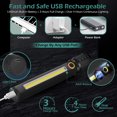 thumbnail image 4 of Tactical LED Flashlight, 2 Pack 3 Mode Portable Flashlights, Adjustable Zoomable Bright Flashlights, 16cm Black, 4 of 5