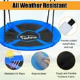 thumbnail image 3 of 43" 700LBS Saucer Tree Swing for Kids, Waterproof Flying Saucer Swing with Swivel, Hanging Straps, Adjustable Ropes, Round Mat Spinner Swing for indoor/playground swing set, Blue, 3 of 8