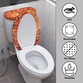 thumbnail image 4 of HELLHERO Maple tree Elastic Fabric Toilet Lid Covers Set for Bathroom Holiday Dressing Toilet Dust Cover Set with Adjustable 2 Pcs Set, Merry Christmas, 4 of 8