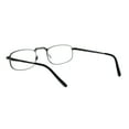 thumbnail image 4 of Mens Pocket Clip Arm Spring Hinge Rectangular Metal Rim Reading Glasses 1.0 Gunmetal, 4 of 4