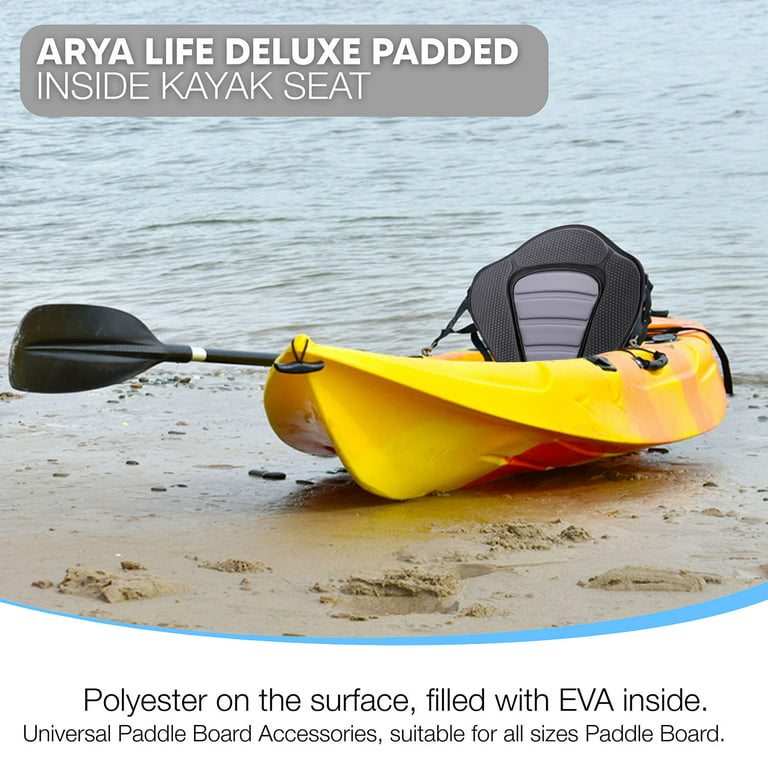 Deluxe Padded Kayak / Boat Seat Soft and Antiskid Padded Base High Backrest  Adjustable Kayak Cushion with Backrest