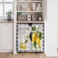 thumbnail image 6 of Yellow Lemon Kitchen Curtains 45 Inch Length, Wooden Summer Botanical Black White Checkered Tiers Curtains for Bathroom Bedroom Cafe, Light Filtering Small Window Treatment Drapes 2 Panels 42"Wx45"L, 6 of 8