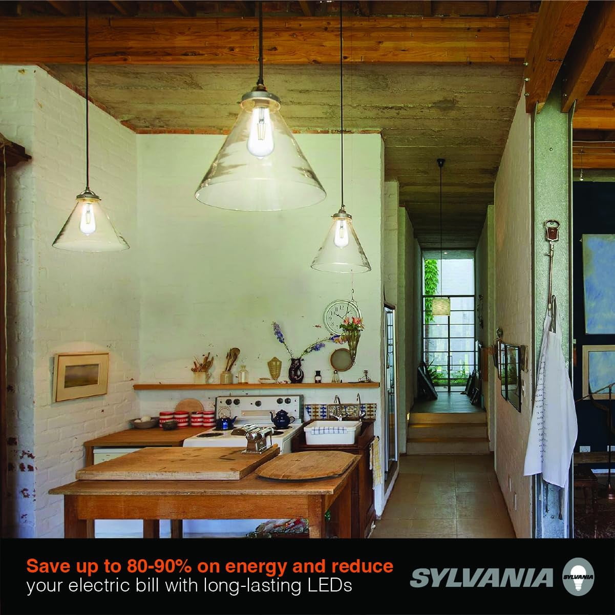 SYLVANIA LED 13W (100W Equivalent) Daylight General Purpose Light Bulbs, ST19, White Filament (8pk)