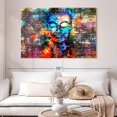 thumbnail image 2 of Elephant Stock Brick Buddha Wall Art - Horizontal Canvas Wall Art - Living Room Wall Decor - People Canvas - Turquoise And Blue Decor - 51" x 34", 2 of 8